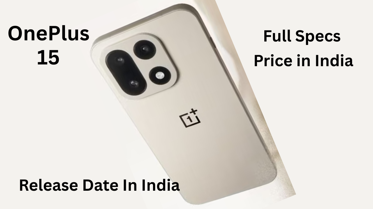 OnePlus 15 smartphone in gold and black variants showcasing quad-camera module and sleek design
