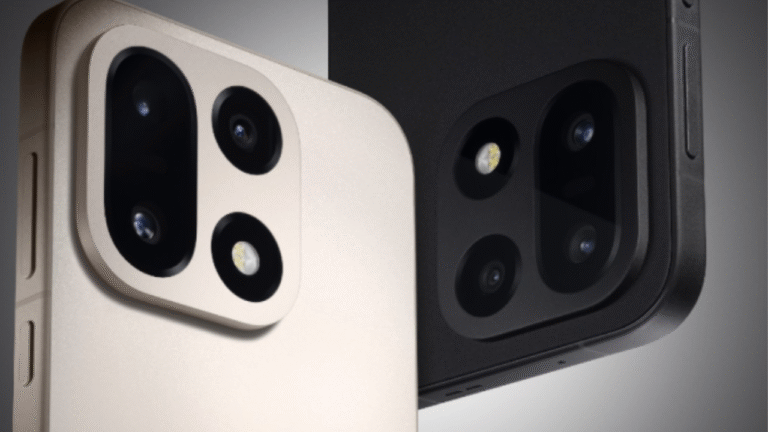 OnePlus 15 smartphone in gold and black variants showcasing quad-camera module and sleek design